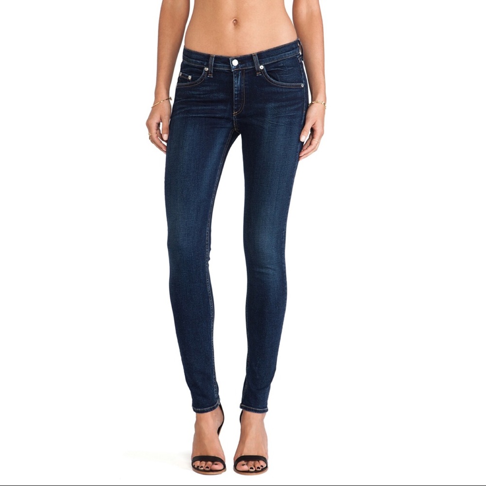 SOLD- rag & bone Mid to Low-Rise Skinny Denim Jean in Woodford